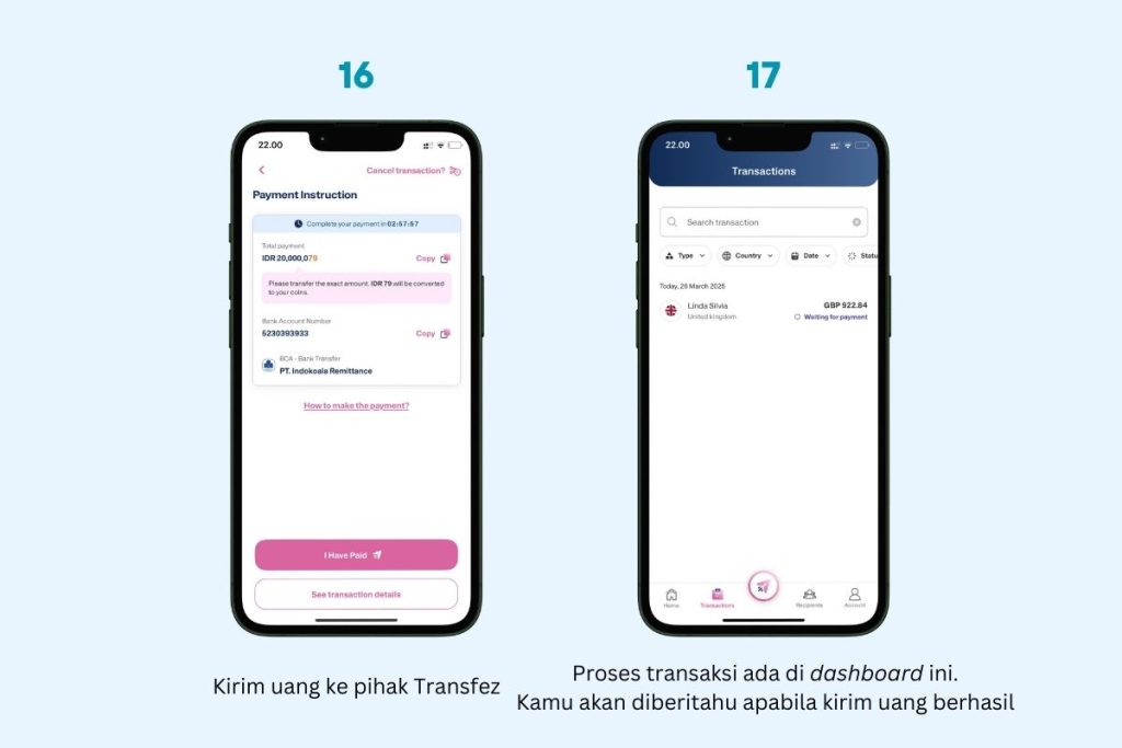 kirim uang ke Transfez